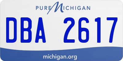 MI license plate DBA2617