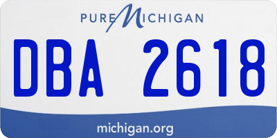 MI license plate DBA2618