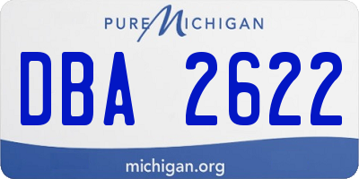 MI license plate DBA2622