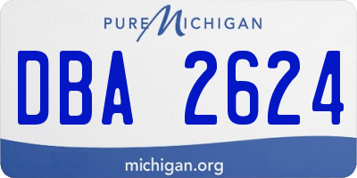 MI license plate DBA2624