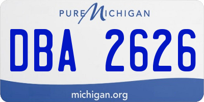 MI license plate DBA2626