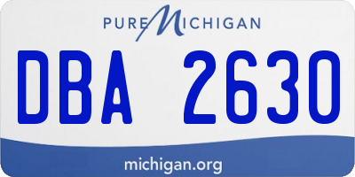 MI license plate DBA2630