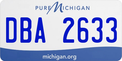 MI license plate DBA2633