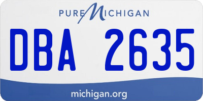 MI license plate DBA2635