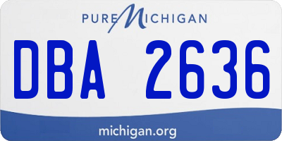MI license plate DBA2636