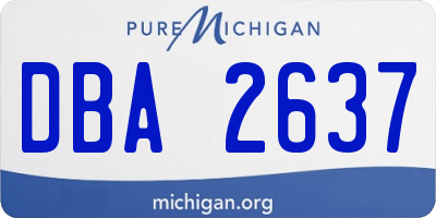 MI license plate DBA2637