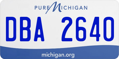 MI license plate DBA2640