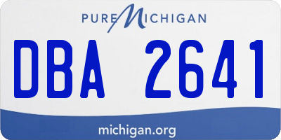 MI license plate DBA2641