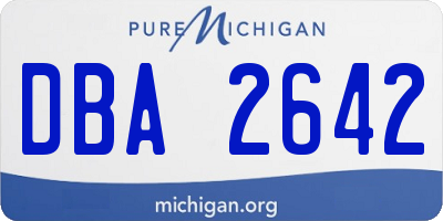 MI license plate DBA2642