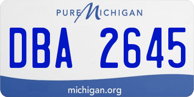 MI license plate DBA2645