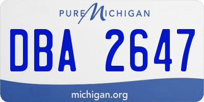 MI license plate DBA2647