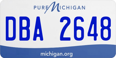 MI license plate DBA2648