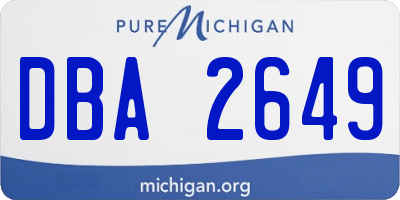 MI license plate DBA2649