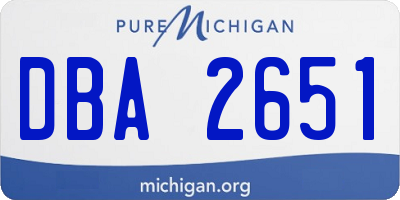 MI license plate DBA2651
