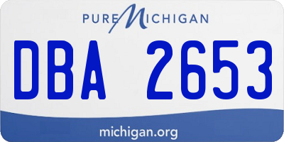 MI license plate DBA2653