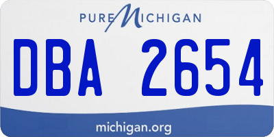 MI license plate DBA2654