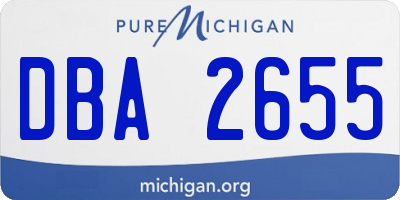 MI license plate DBA2655