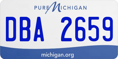 MI license plate DBA2659