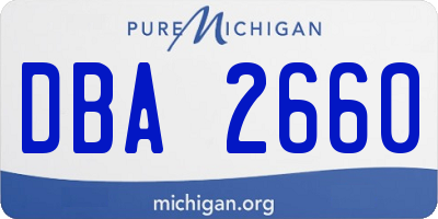 MI license plate DBA2660