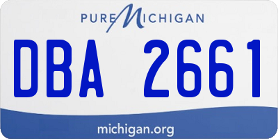 MI license plate DBA2661
