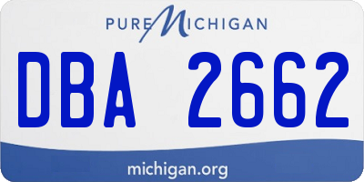 MI license plate DBA2662