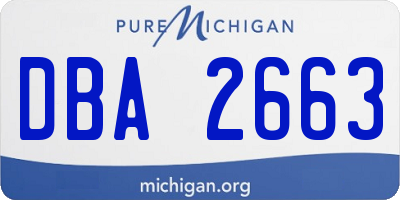 MI license plate DBA2663