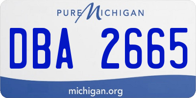 MI license plate DBA2665