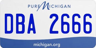 MI license plate DBA2666