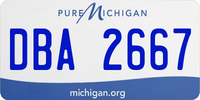 MI license plate DBA2667