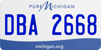 MI license plate DBA2668