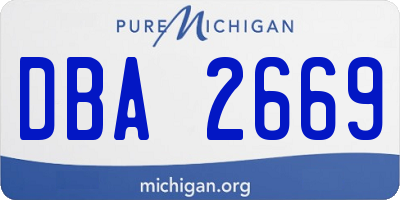 MI license plate DBA2669