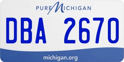 MI license plate DBA2670