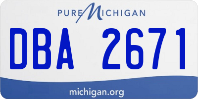 MI license plate DBA2671