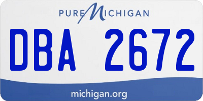 MI license plate DBA2672