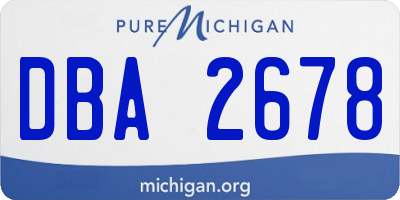 MI license plate DBA2678