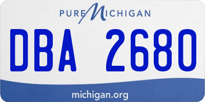 MI license plate DBA2680