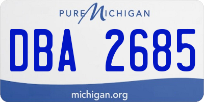 MI license plate DBA2685