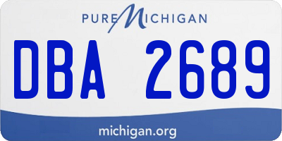 MI license plate DBA2689