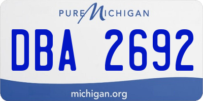 MI license plate DBA2692