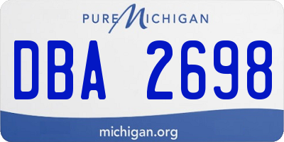 MI license plate DBA2698