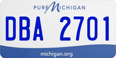 MI license plate DBA2701