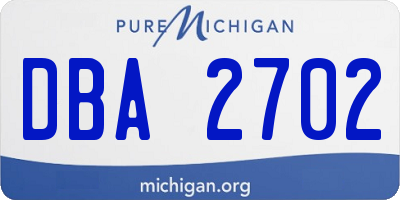 MI license plate DBA2702