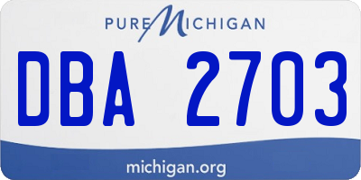 MI license plate DBA2703