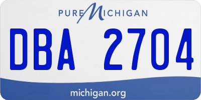 MI license plate DBA2704