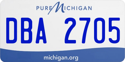 MI license plate DBA2705