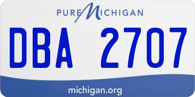 MI license plate DBA2707