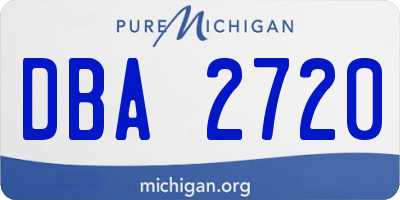 MI license plate DBA2720