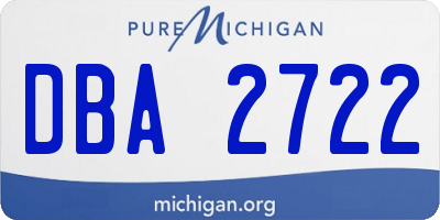 MI license plate DBA2722