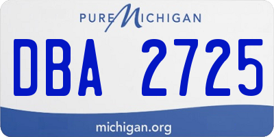 MI license plate DBA2725