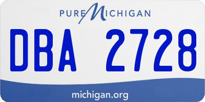 MI license plate DBA2728